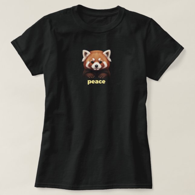 T-shirt Cute Red Panda "Peace" Illustration for Kids & Nur (Design devant)