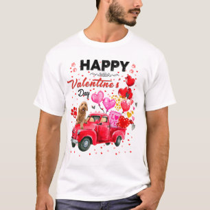 T-shirt Cute Red Truck Goldendoodle Saint Valentin Costum