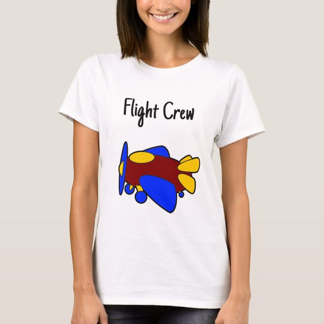 T-shirt Cute Red Yellow Blue Airplane Cartoon for Kids (Devant)