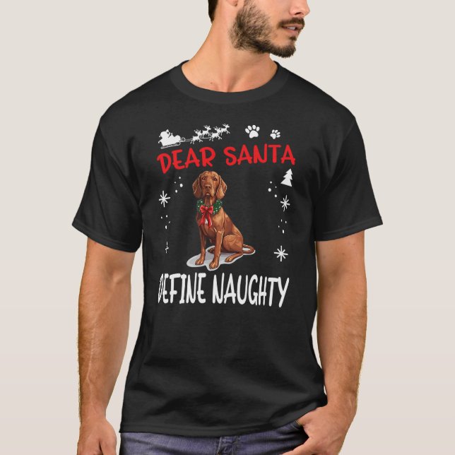 T-shirt Cute Redbone Coonhound Dog Christmas Dear Santa De (Devant)