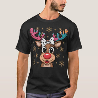 T-shirt Cute Reindeer Prêt Pour Noël