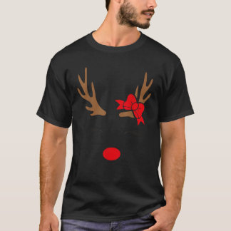 T-shirt Cute Reindeer With Bow For Girls Christmas Idea 
