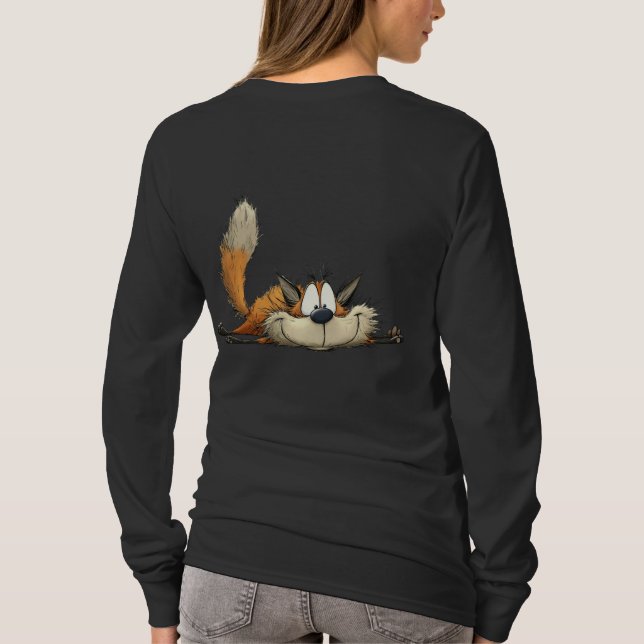 T-shirt Cute Relaxed Fox Cartoon (Dos)