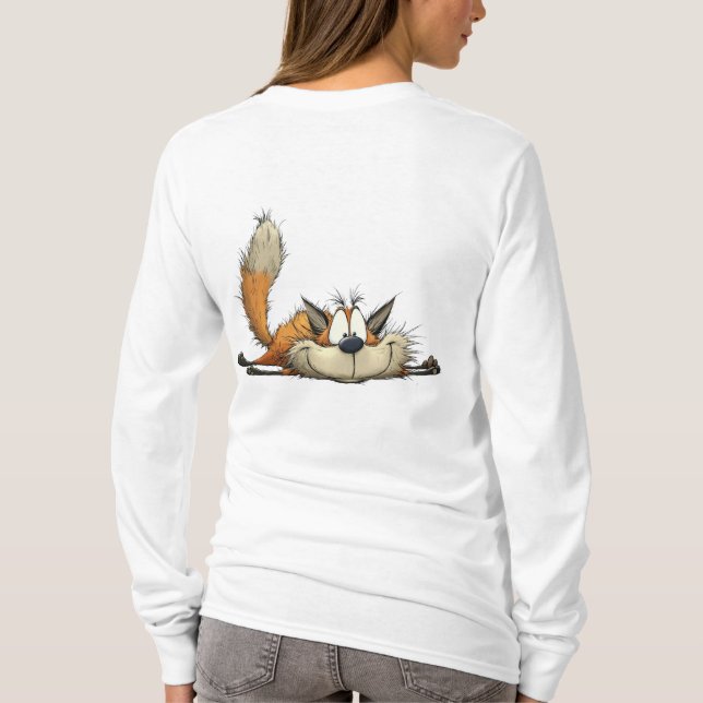 T-shirt Cute Relaxed Fox Cartoon (Dos)