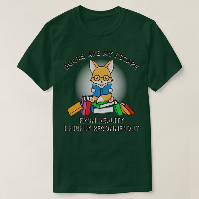 T-shirt Cute Renard Nerd Lire Un Livre (Design devant)