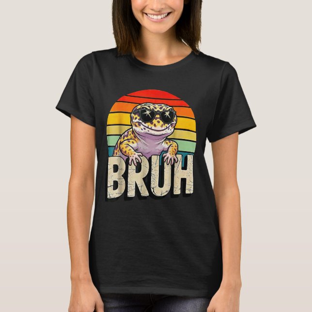 T-shirt Cute Reptile Kids Boys Girls Bruh Leopard Gecko Lo (Devant)