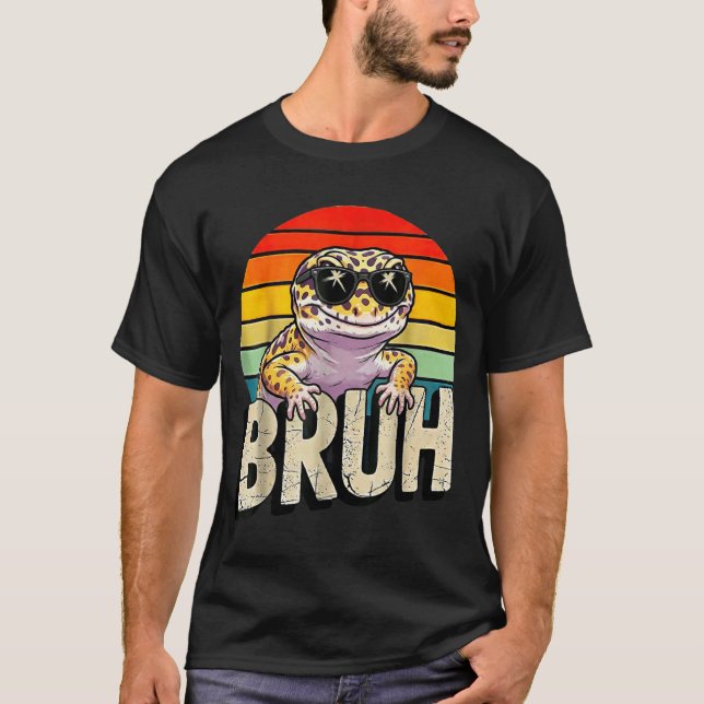 T-shirt Cute Reptile Kids Boys Girls Bruh Leopard Gecko Lo (Devant)