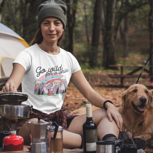 T-shirt Cute Retro Camping Aller à l'état sauvage pour un 