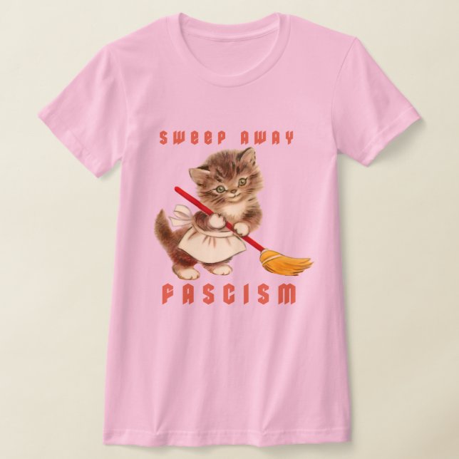 T-shirt Cute Retro Kitten - Balayer le fascisme (Poser)