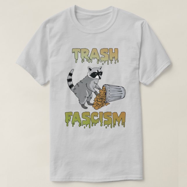T-shirt Cute Retro Raccoon - Trash Fascisme (Design devant)