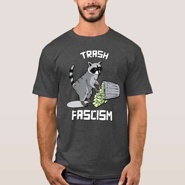 T-shirt Cute Retro Raccoon - Trash Fascisme (Devant)
