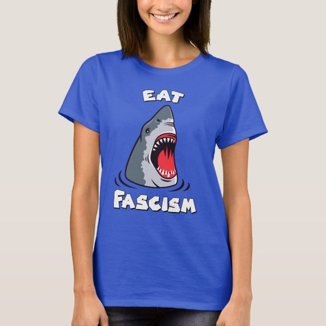 T-shirt Cute Retro Shark - Mange Fascisme Anti-fasciste (Devant)