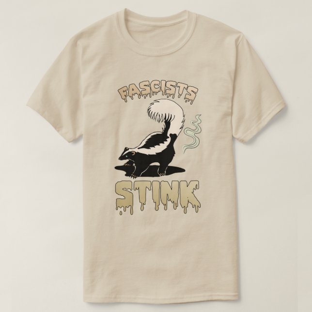 T-shirt Cute Retro Skunk - Fascistes Stink (Design devant)