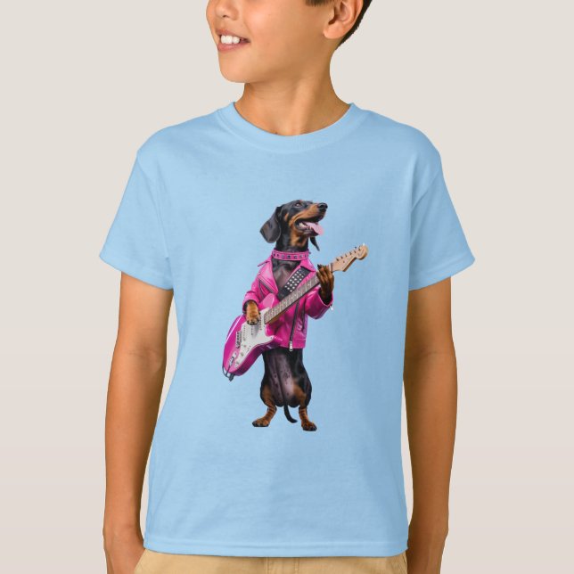 T-shirt Cute Rock Star Teckel (Devant)