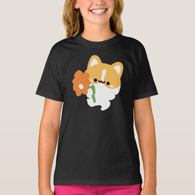 T-shirt Cute Romantic Corgi (Devant)