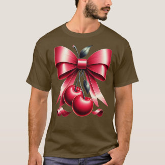 T-shirt Cute Rose Bow Coquette Cherry Clean Girl Esthétiqu