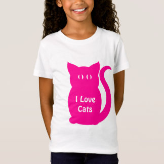 T-Shirt Cute rose chaud I Love Chats pour enfants