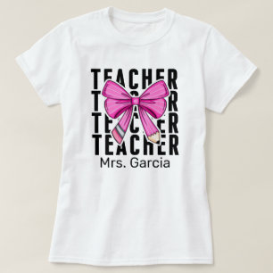 T-shirt Cute Rose Coquette Crayon personnalisé Nom de l'en