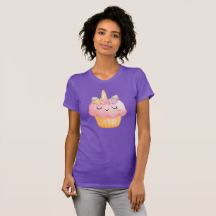 T-shirt Cute rose Cupcake Unicorn avec Rose