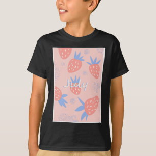 T-shirt Cute Rose Juillet Fraise Fruit frais Berry été
