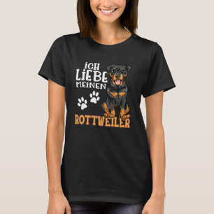 T-shirt Cute Rottweiler Rotti Chien Ich Liebe Meine Rottwe