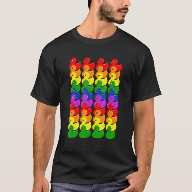 T-shirt Cute Rubber Ducks Ducklings   LGBTQ Gay Lesbian Pr (Devant)