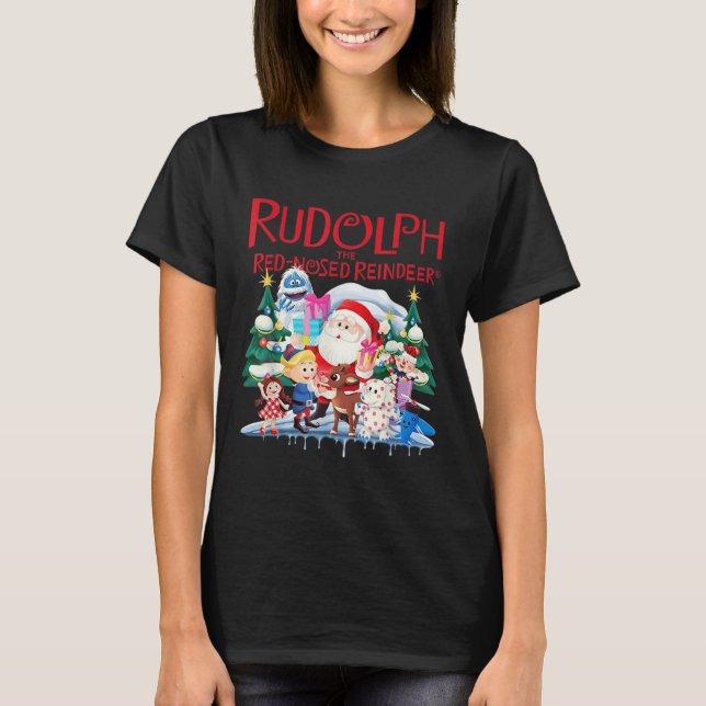 T-shirt Cute Rudolph Le Renne Rouge Nosé Spécifications de (Devant)