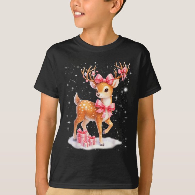 T-shirt Cute Rudolph Nk Coquette Pajamas Christmas Xmas Gi (Devant)