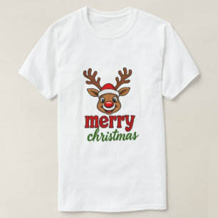 T-shirt Cute Rudolph Reindeer Merry Christmas