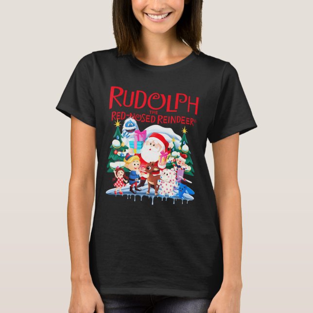 T-shirt Cute Rudolph The Red Nosed Reindeer Christmas Spec (Devant)
