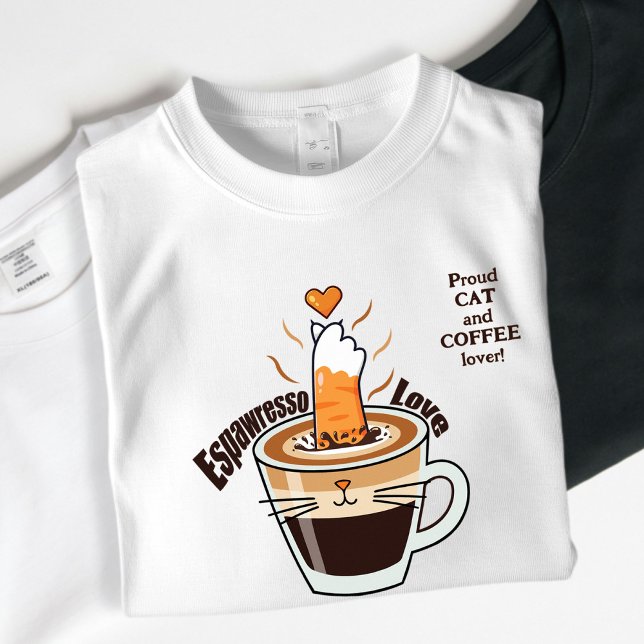 T-shirt Cute Rustic Cozy Coffee and Cat Lover Funny (Créateur téléchargé)