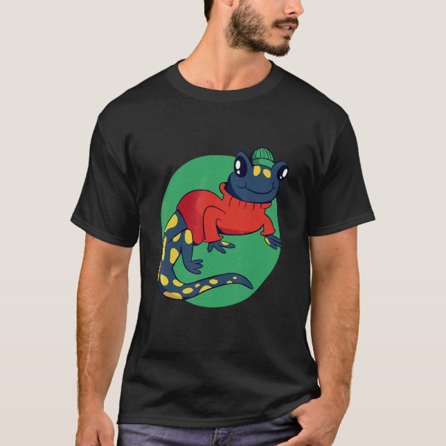 T-shirt Cute Salamander Cool Retro Amusant Bizarre Bizarre (Devant)