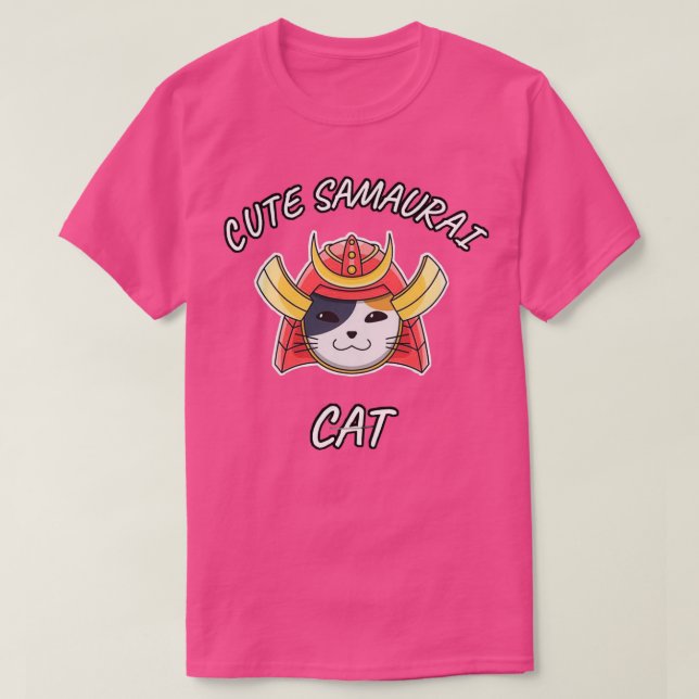 T-shirt Cute samurai chat cadeaux amant chat (Design devant)