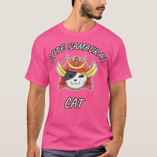 T-shirt Cute samurai chat cadeaux amant chat