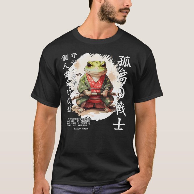 T-shirt Cute Samurai Frog Warrior Japanese Ninja Frog Kawa (Devant)
