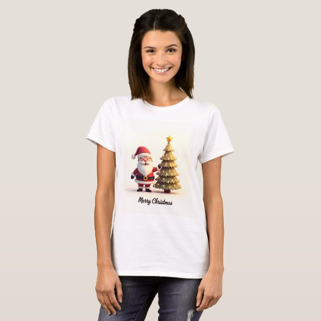 T-shirt Cute Santa Christmas Tee (Devant entier)
