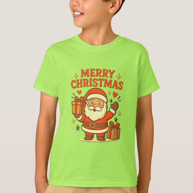 T-shirt  Cute Santa Claus Christmas Art –  Merry Christmas (Devant)