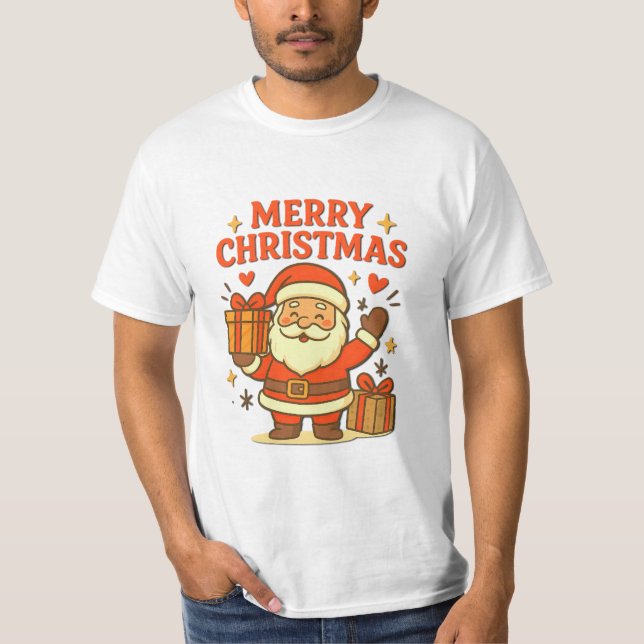 T-shirt  Cute Santa Claus Christmas Art –  Merry Christmas (Devant)