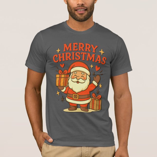T-shirt  Cute Santa Claus Christmas Art –  Merry Christmas (Devant)