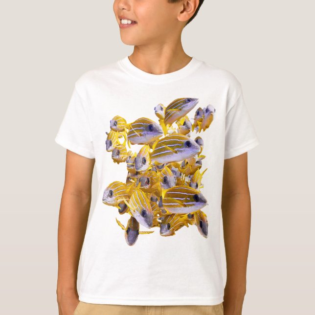 T-shirt Cute School of Fishes in the Ocean (Devant)