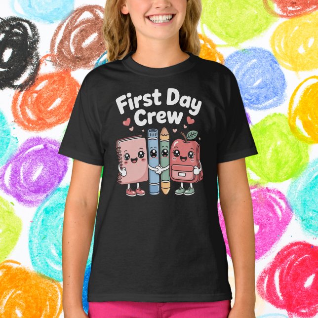 T-shirt Cute School Supplies Friends First Day Crew (Créateur téléchargé)