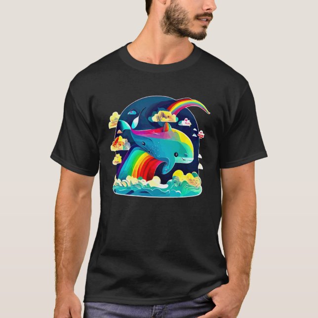 T-shirt Cute Sea Creatures Sea Unicorn Mammal Narwhal (Devant)