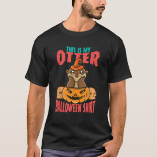 T-shirt Cute Sea Otter Citrouille Halloween Costume Lazy P