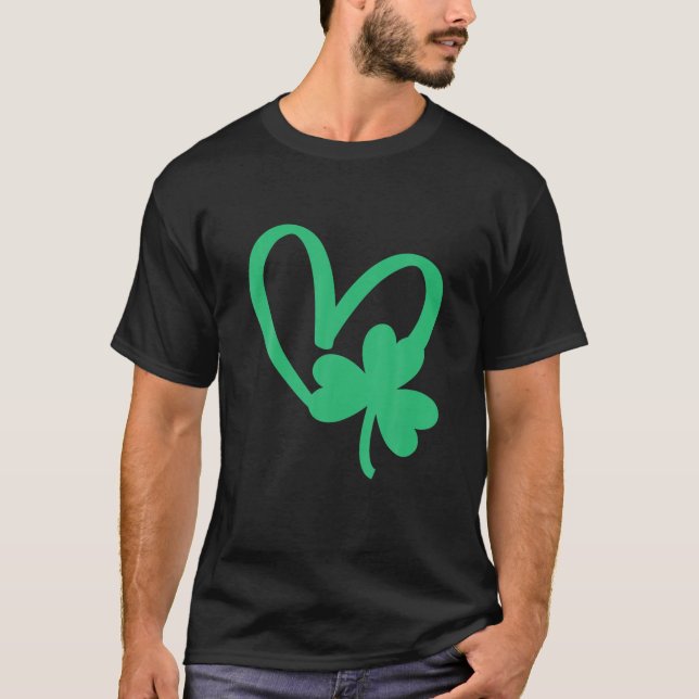 T-shirt Cute Shamrock Coeur Jour de la Saint Patrick Peace (Devant)