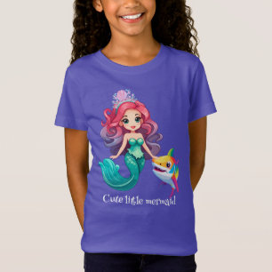 T-Shirt Cute Shark sirène princesse arc-en-ciel enfants co