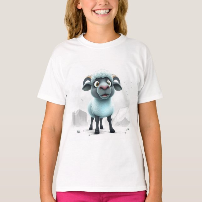 T-shirt Cute Sheep Cozy Design (Devant)