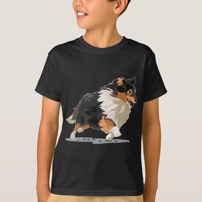 T-shirt Cute Sheltie Shetland Sheepdog Agility Chien Sport (Devant)