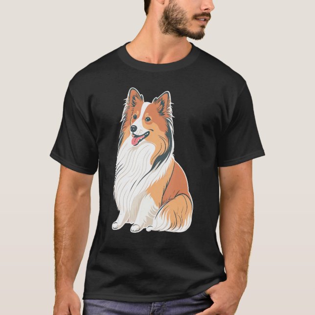 T-shirt Cute Shetland Sheepdog Dog on Sheltie (Devant)