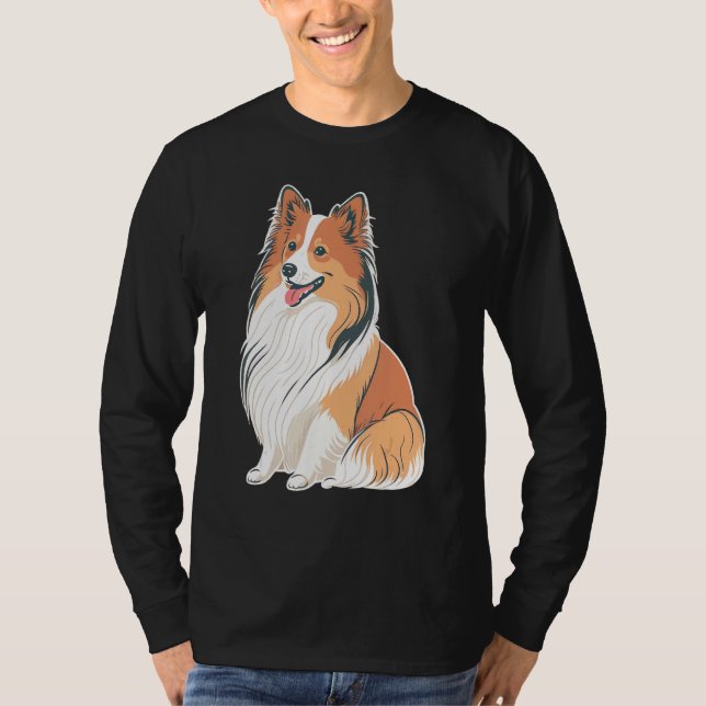 T-shirt Cute Shetland Sheepdog Dog on Sheltie (Devant)