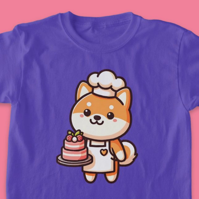 T-shirt Cute Shiba Inu Dog Cake Baker (Cute Shiba Inu Dog Cake Baker T-Shirt)